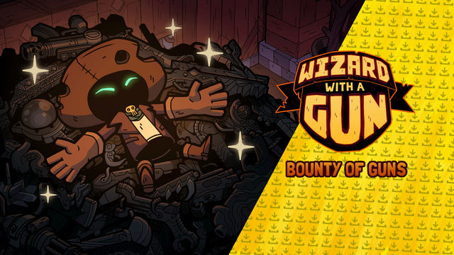The new Wizard with a Gun update art, with the Maxi-Geek Game Update side panel