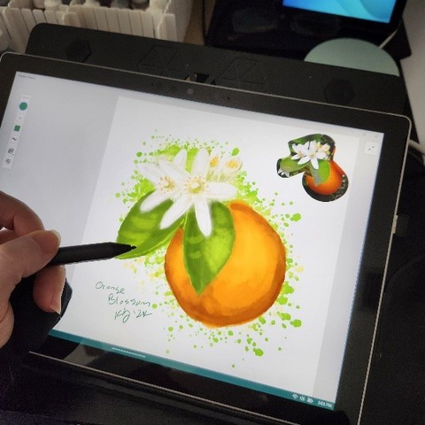 Orange Blossom digital watercolor