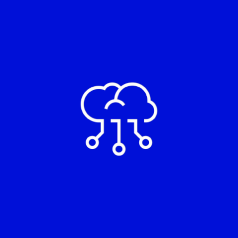 Logo Puter on blue background.