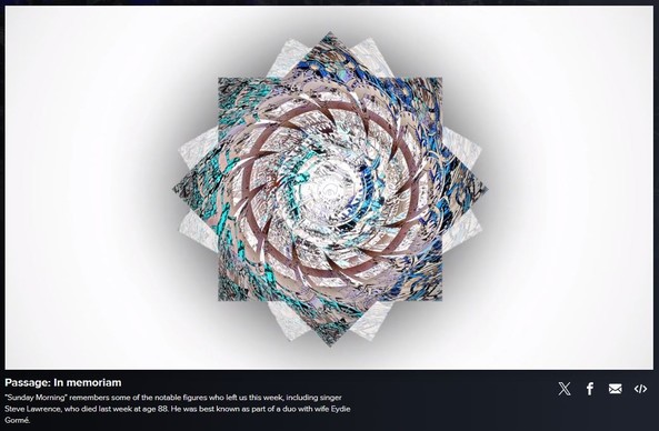 A complex geometric shape with a fractal-like design dominates the center, exhibiting a spiraling pattern with multiple layers. The intricate details and varying shades of blue, brown, and white create an abstract and mesmerizing visual effect.