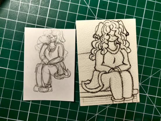 Le croquis et le trait avant aquarelles