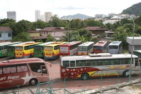 Multiple express buses parking at a waiting area. / Photo from linked article.