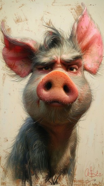 ein schwein mit großen Ohren und Rüssel schaut etwas skeptisch