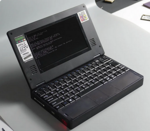 Non-branded "Book8088" laptop from China. It features many 80s-ish chips and is claimed to be able to run MS-DOS programs natively.