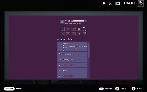 Someone having a broken amount of arrows on a screenshot.