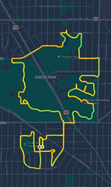 A map of a bike ride.