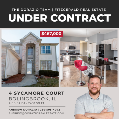 4 Sycamore Court, Bolingbrook, IL under contract - The Dorazio Team at Fitzgerald Real Estate
