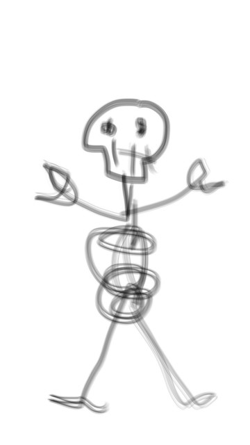 Sketch of a skeleton.