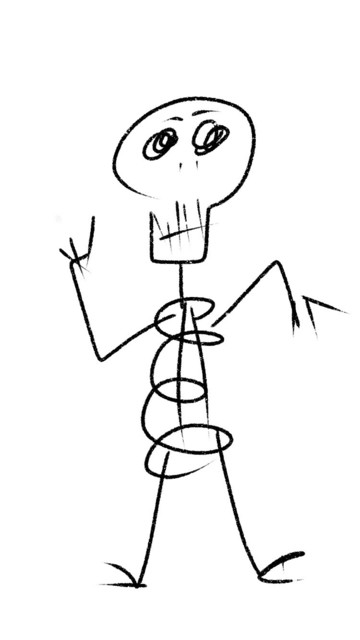 Sketch of a skeleton.