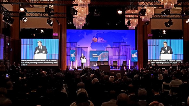 Robert Habeck hält die Keynote beim Berliner Energy Transition Dialogue 2024.