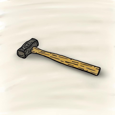 Sketch of a hammer.