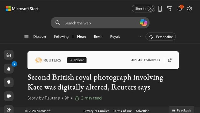 Source altered another picture of the royals
Headlines Microsoft Start 2024 Mar.19