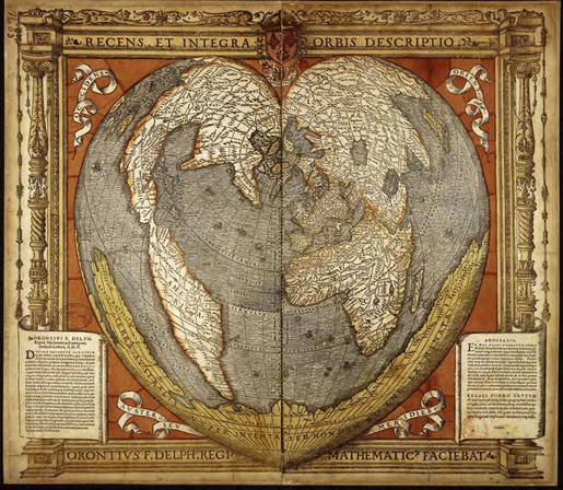 A Modern and Complete Map of the World by the Royal Mathematician Oronce Fine
