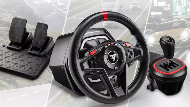 Thrustmaster has launched the T128 Shifter Pack, including the TH8S gearshift for a saving of £10 on the list price for both.
Except they've also reduced the price of the T128 wheel and pedals right now, so it's actually £30 more than buying separately...