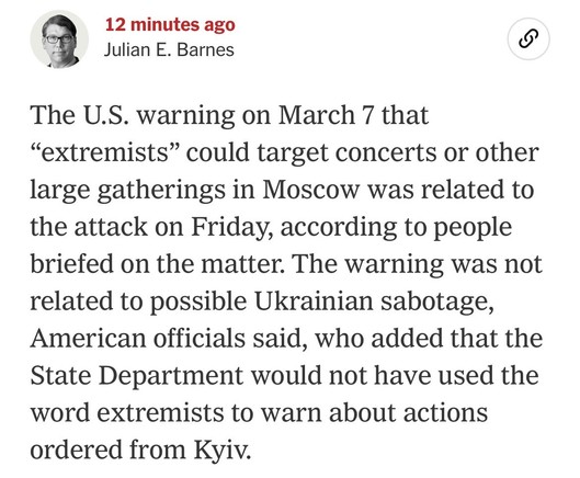 NYT about warnings for Moscow attack