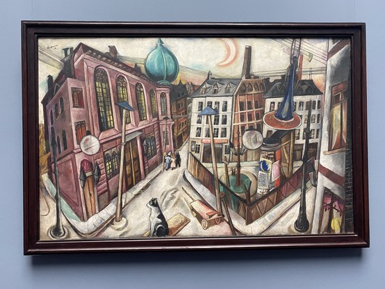 Expressionist painting of Synagogue Frankfurt 