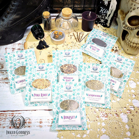 A photo of the exclusive "Dark Witch Kit" product from Inked Goddess Creations.