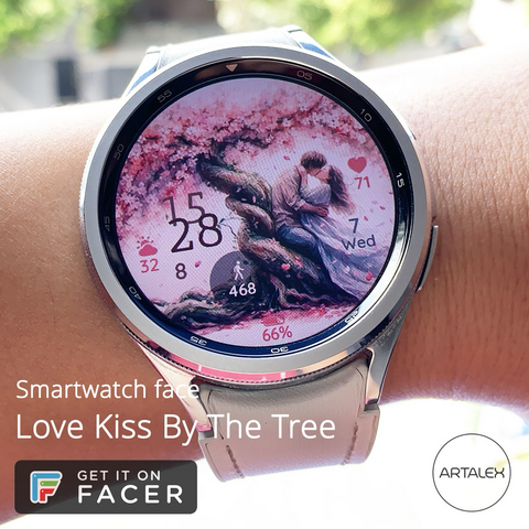 Smartwatch face: Love Kiss By The Tree