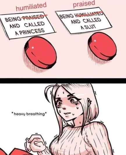 Being humiliated and called a princess, being praised and called a slut