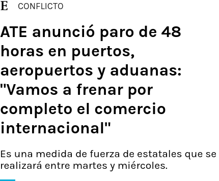 «ATE anunció para de 48 horas en puertos, aeropuertos y aduanas: "Vamos a frenar por completo el comercio internacional"»