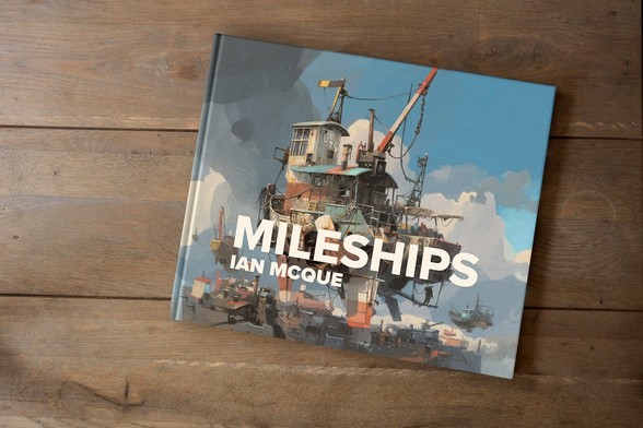 Cover art for the forthcoming book ‘Mileships’ by Ian McQue. 
