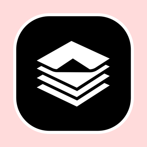 Nobelium logo in black and white on pink background. A white illustrated stack of paper pages (4) with the one on top with curly front corner