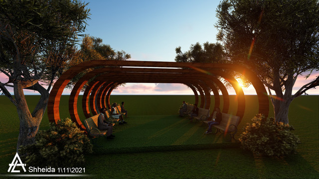 Seating places with wooden frames which can be used in gardens, outdoors... etc.