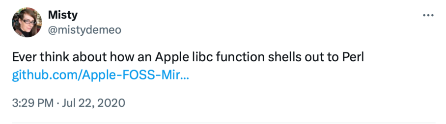 Ever think about how an Apple libc function shells out to Perl