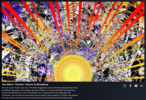 Vibrant red, yellow, and blue streaks radiate from a central golden yellow circle against a chaotic black and white patterned background. The image exudes a sense of dynamic energy and movement through the contrasting colors and bold lines.