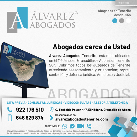 Abogados cerca de Usted. Alvarez Abogados Tenerife, estamos ubicados en El Médano, en Granadilla de Abona, en Tenerife Sur. Cubrimos todos los Juzgados de Tenerife ofreciendo asesoramiento y orientación; representación y defensa jurídica. Expertos en Amistoso y Judicial.
