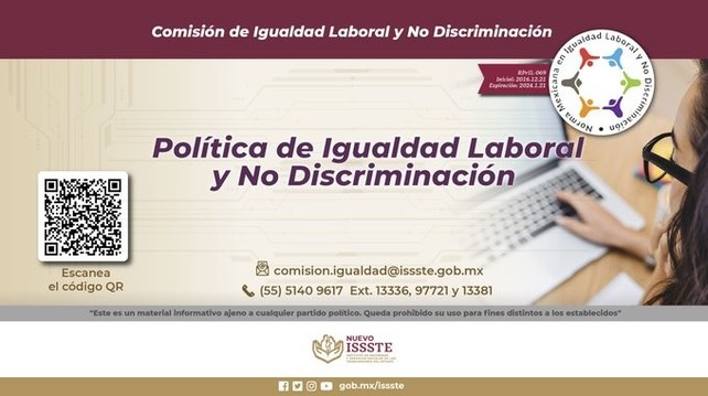 ISSSTE @ISSSTE_mx

El respeto a la diversidad y la individualidad es uno de los compromisos establecidos en la Política de Igualdad Laboral y No Discriminación del #Issste.
