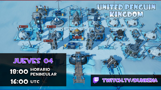 a las seis horario peninsular español jugaremos United Penguin Kingdom en nuestro canal de twitch
