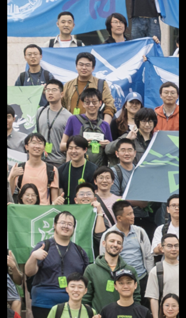 zoomed-in view of a group picture of Ingress agents with fraction flags