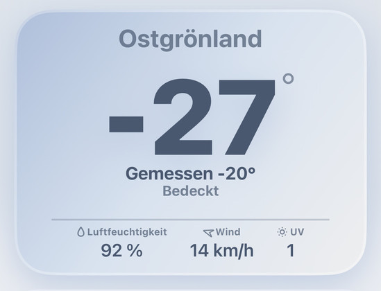 Mercury Weather for Greenland: -27°C  / -47°F