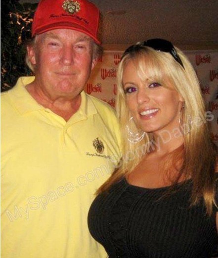 Trump posing with Stormy Daniels.