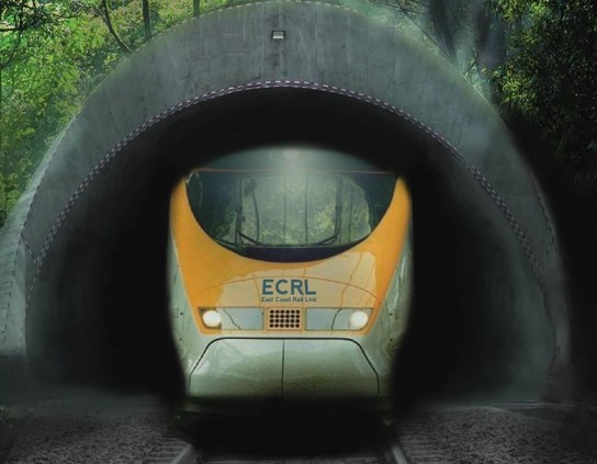 Artist impression of ECRL train in a tunnel. / Photo from linked article.