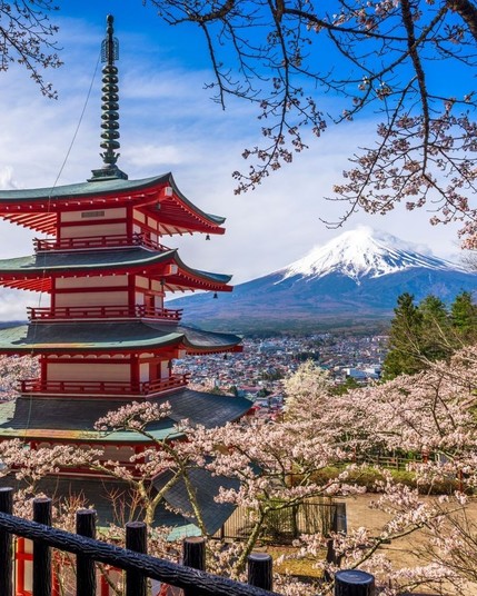 Mount Fuji, Japan in spring