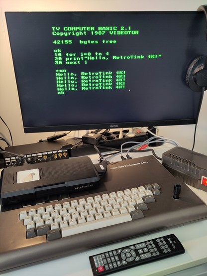 Videoton TVC showing the BASIC screen via a RetroTink 4K.