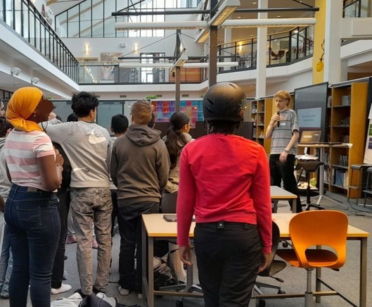 Students taking part in the workshop icebreakers