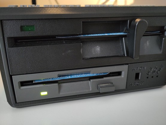 Disk drive working and loading things to the TVC.