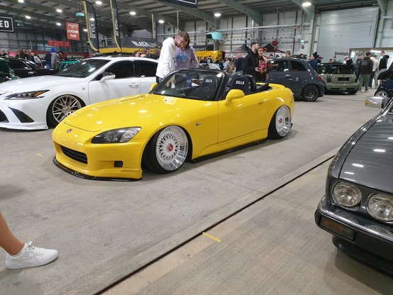 A Honda s2000 with messed-about with suspension.