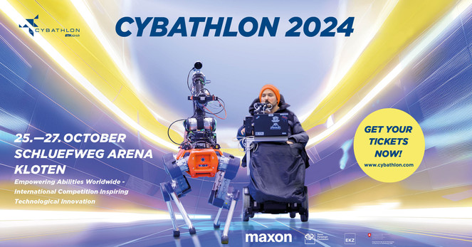 Tickets sales for CYBATHON 2024 international competition taking place from 25 to 27 October at Arena Schluefweg in Kloten, Switzerland.