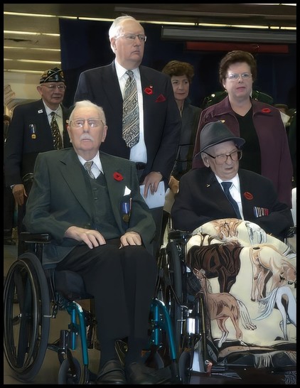 The two last surviving Canadian World War I Veterans,  Dwight Wilson (L) and Victor (Lloyd) in 2005.
