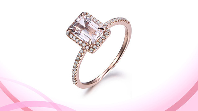 morganite halo ring
