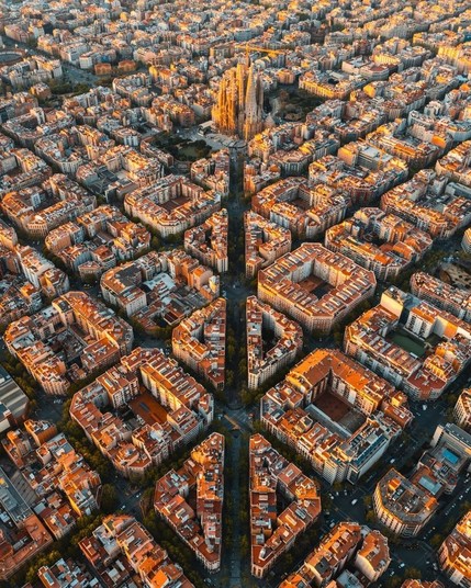 Sunrise in Barcelona, Spain