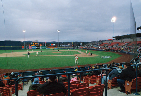 A baseball park at dusk. Not many things more beautiful. 

Portra 800 (ei 1600) 
AF Nikkor 20mm F2.8 D
Nikon FA 
