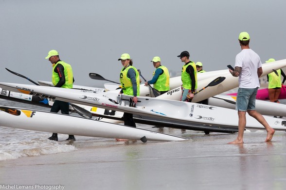 Surf ski race at the start