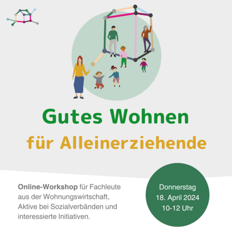 Gutes Wohnen für Alleinerziehende - online FachWorkshop am 18. April