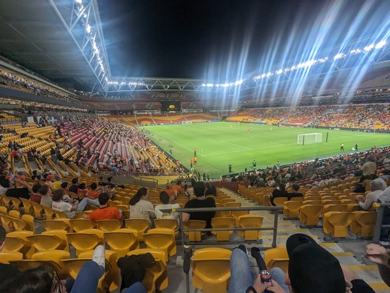 Stadium at half time, flood light Lens flare. 
