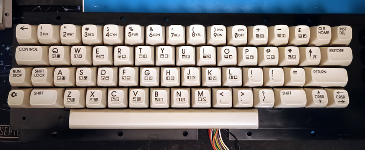 C64 keyboard after cleaning & retrobrighting